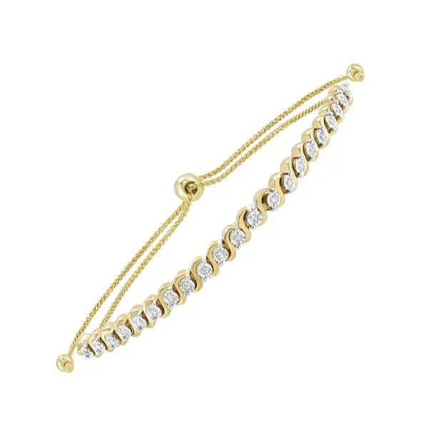 10KT Yellow Gold & Diamond Classic Book Tennis Bracelet   - 1/5 ctw