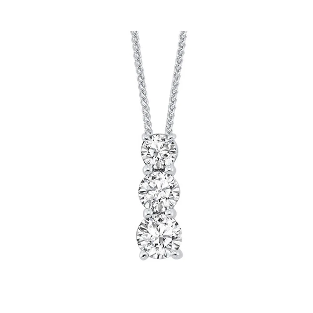 14KT White Gold & Diamond Neckwear Pendant -3/4 ctw