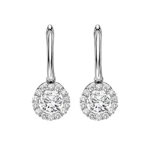 14KT White Gold & Diamonds Stunning Fashion Earrings - 7/8 ctw