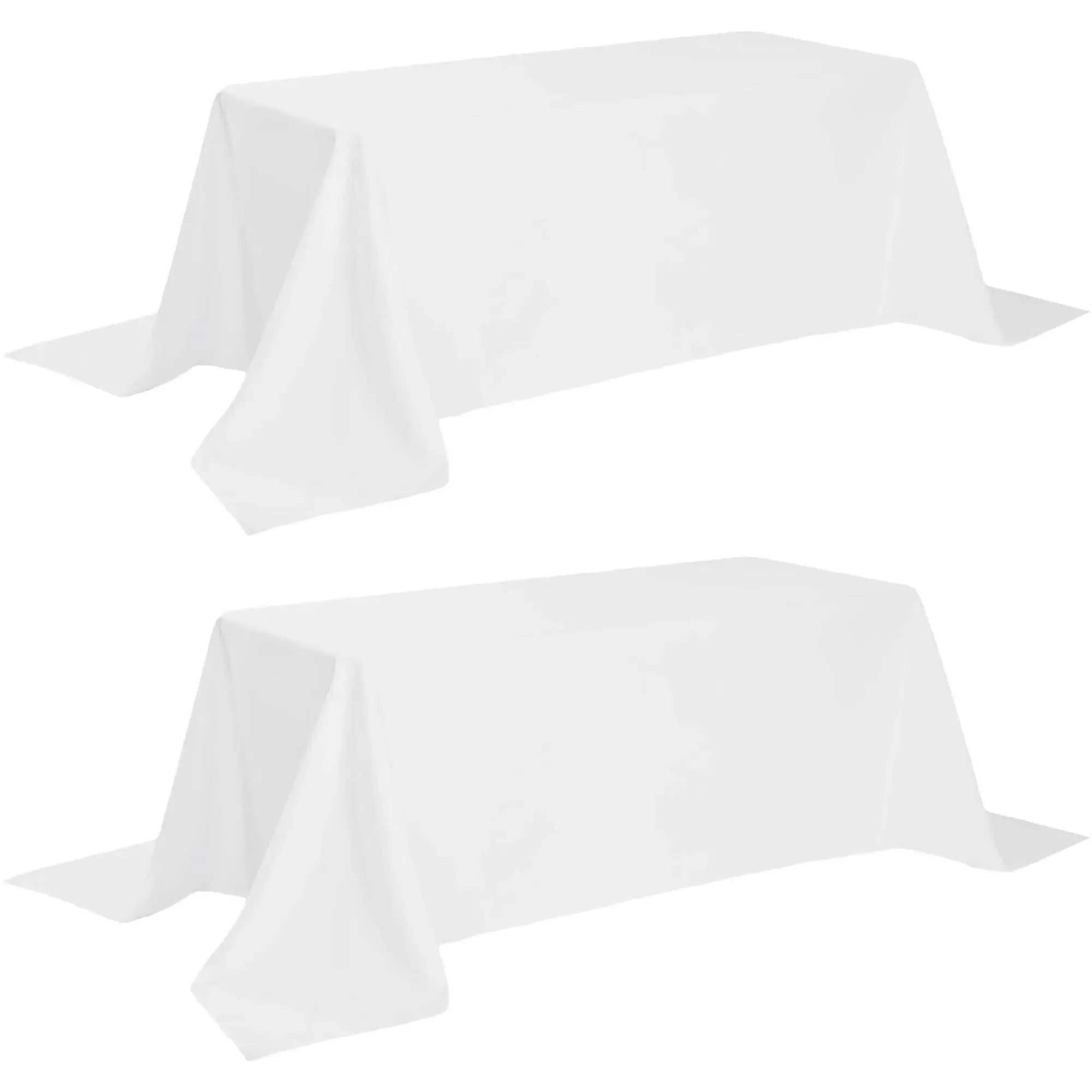 2 Pack Classic White Tablecloth 90x156 inch for 8 Foot Rectangle Tables