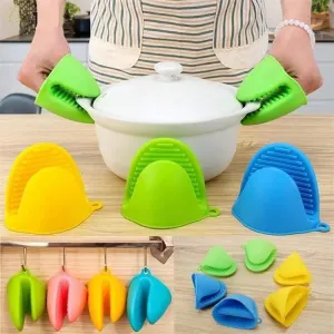 2 Pieces silicone heat resistant cooking pinch mitts, mini oven mitts