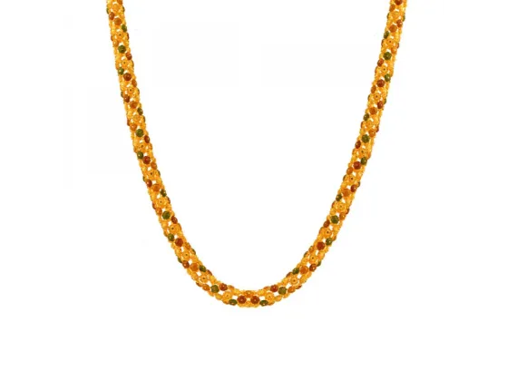 22k Stunning Gold Moff Chain With Meenakari Detailing