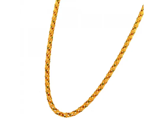 22k Stunning Gold Moff Chain With Meenakari Detailing