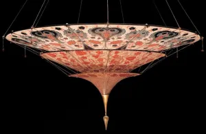 3 Tier Fortuny Style Chandelier In Murano Glass