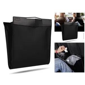 (35L) Car rear seat folding garbage can storage bag rear hanging with clip