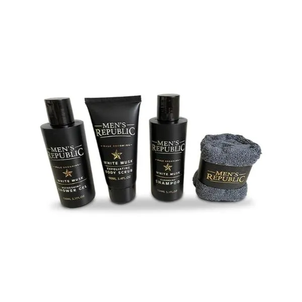 4 Pack Mens Republic Cleansing Kit In Carry Bag - 24cm x 7.8cm x 16cm