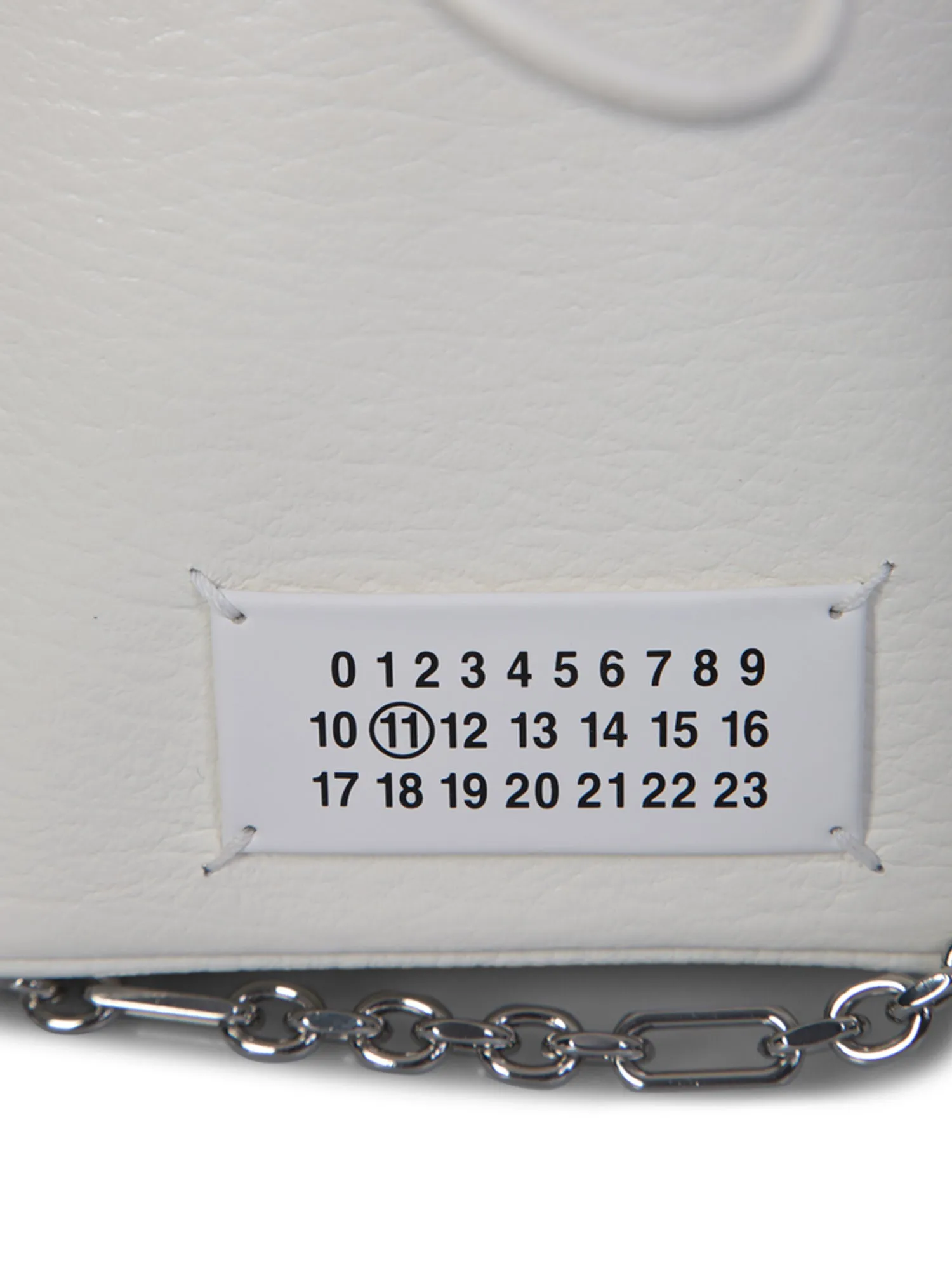 5AC numbers-patch bucket bag white