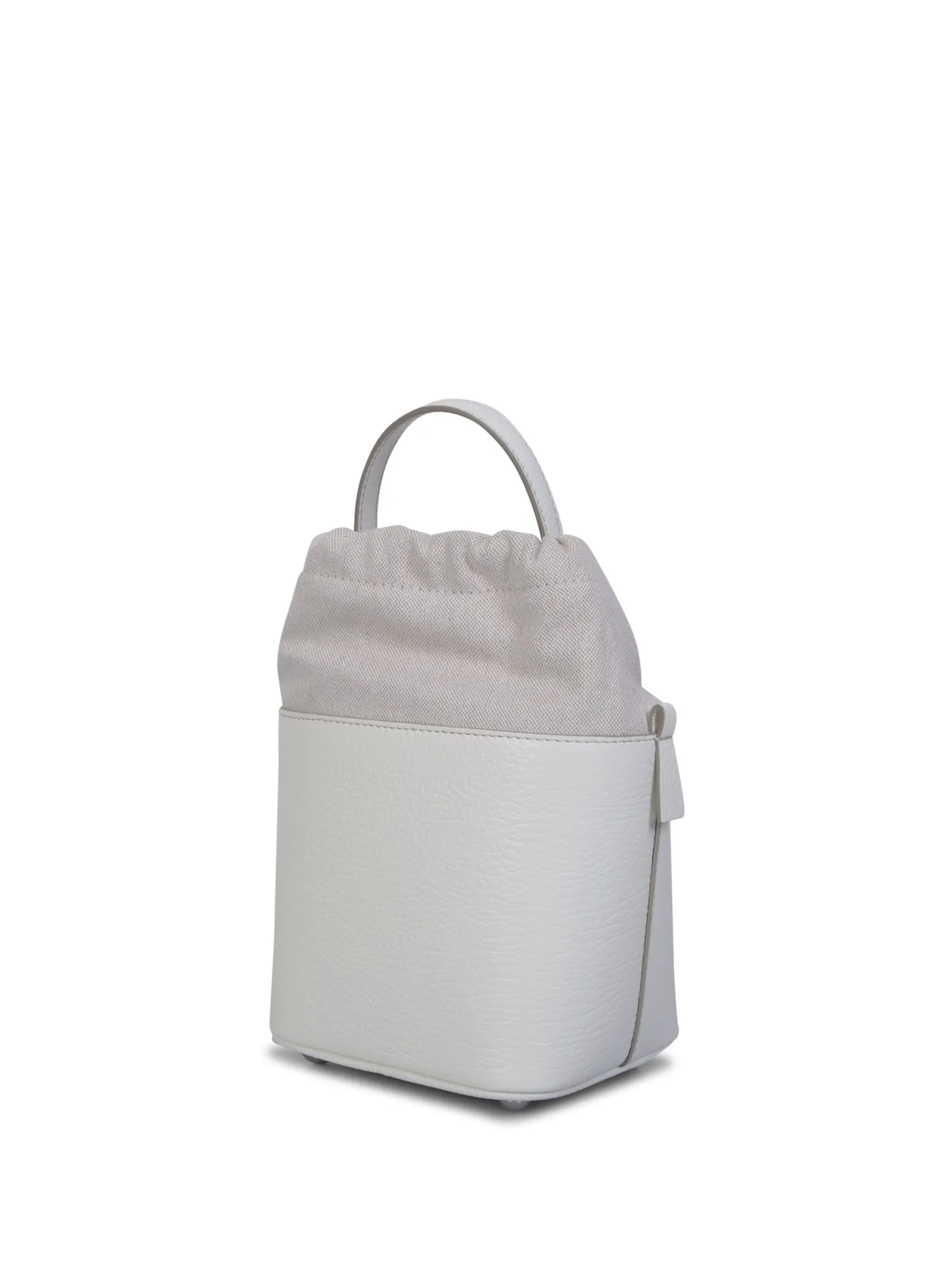 5AC numbers-patch bucket bag white