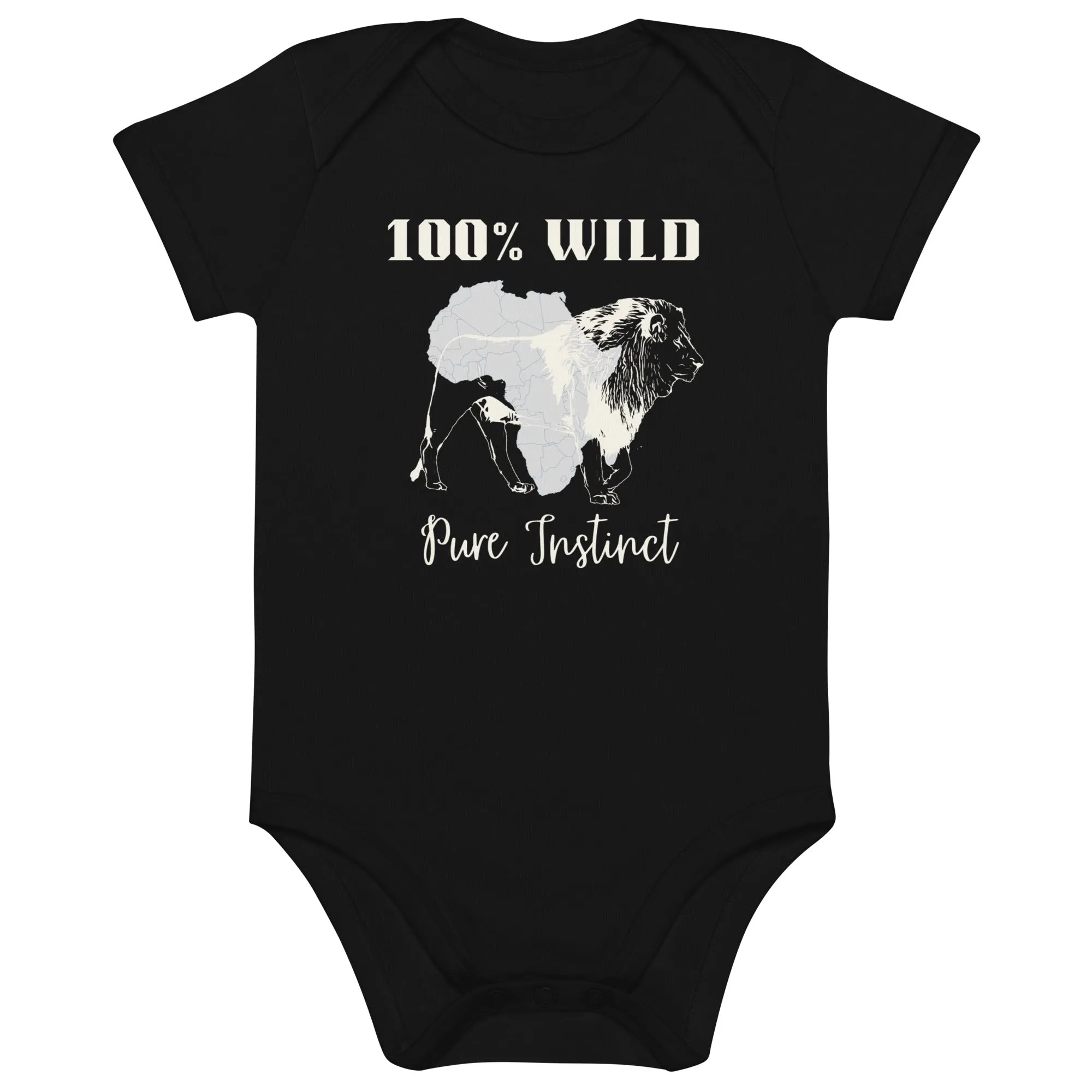 African Lion, Organic cotton newborn shortsleeved  bodysuit