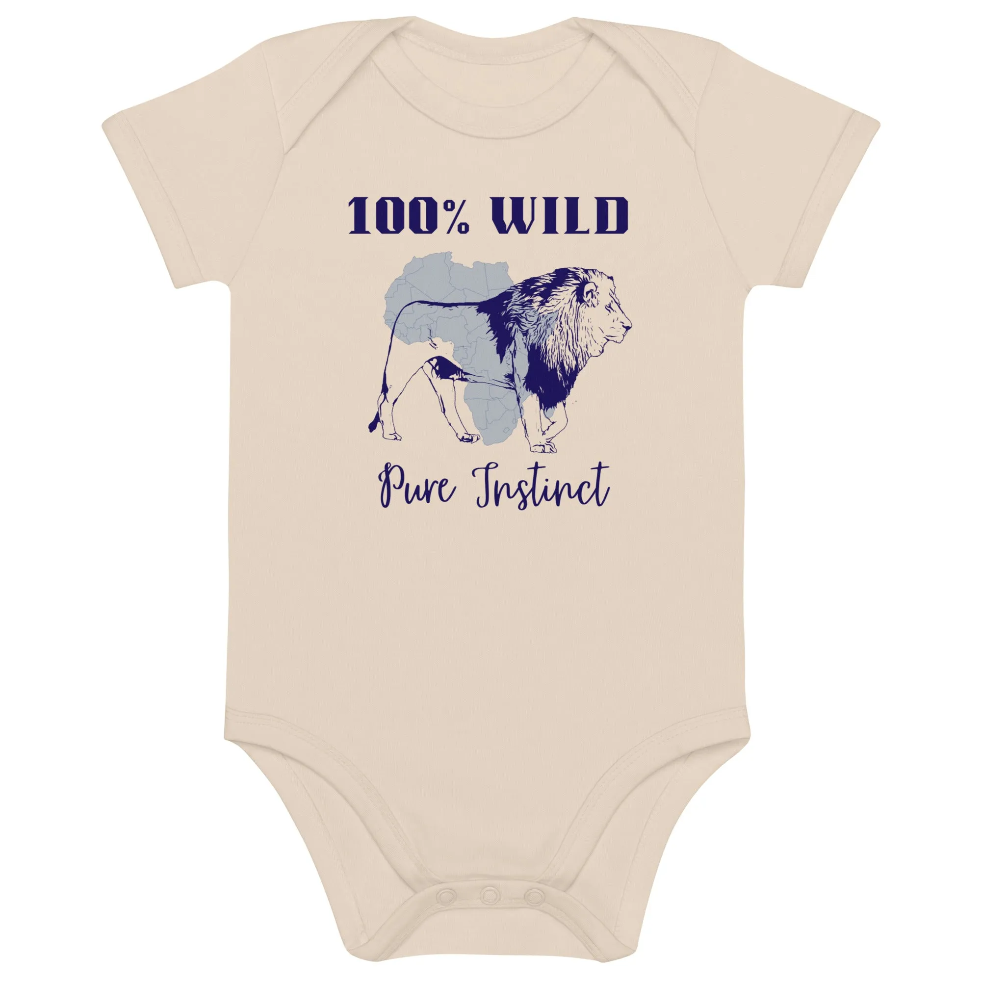 African Lion, Organic cotton newborn shortsleeved  bodysuit