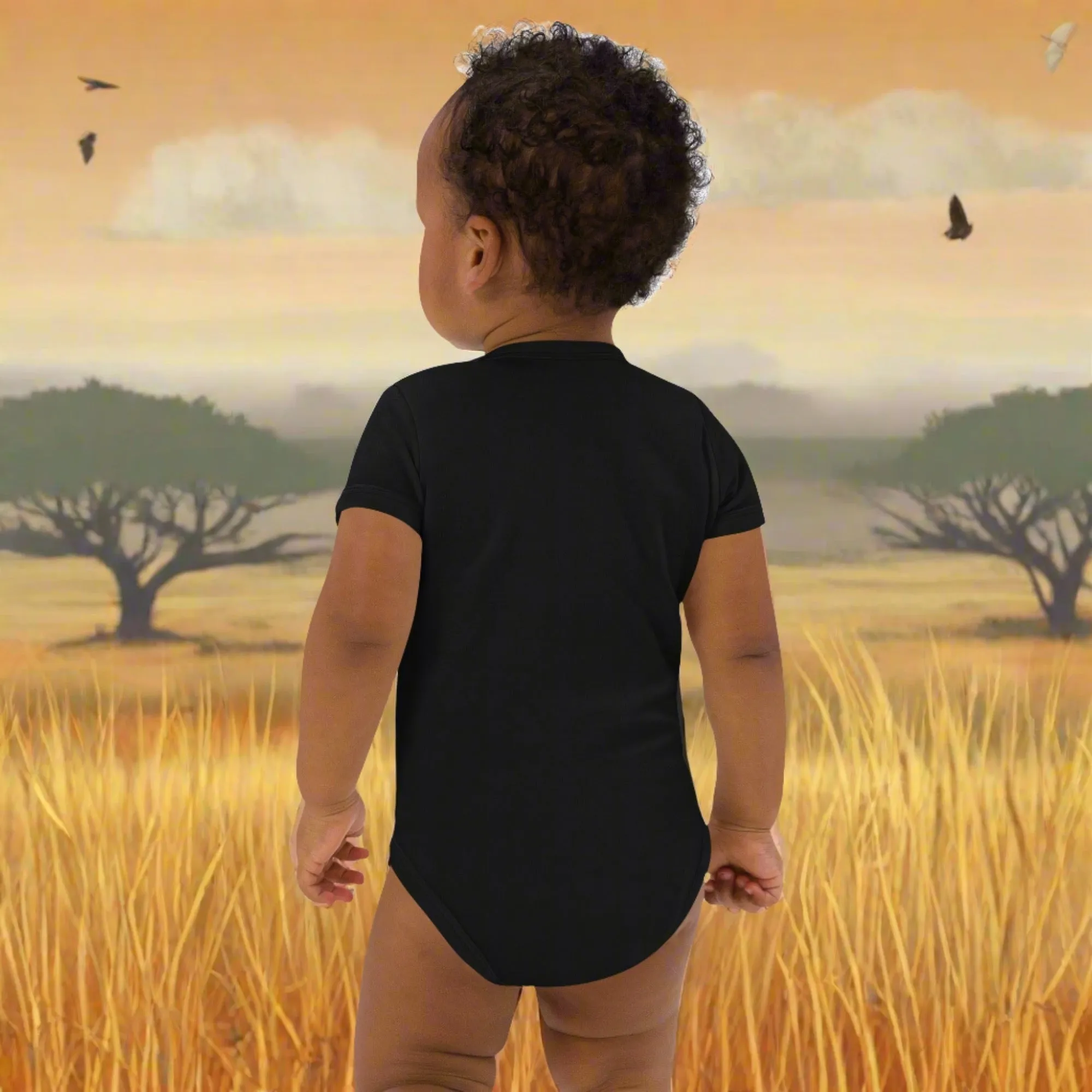 African Lion, Organic cotton newborn shortsleeved  bodysuit