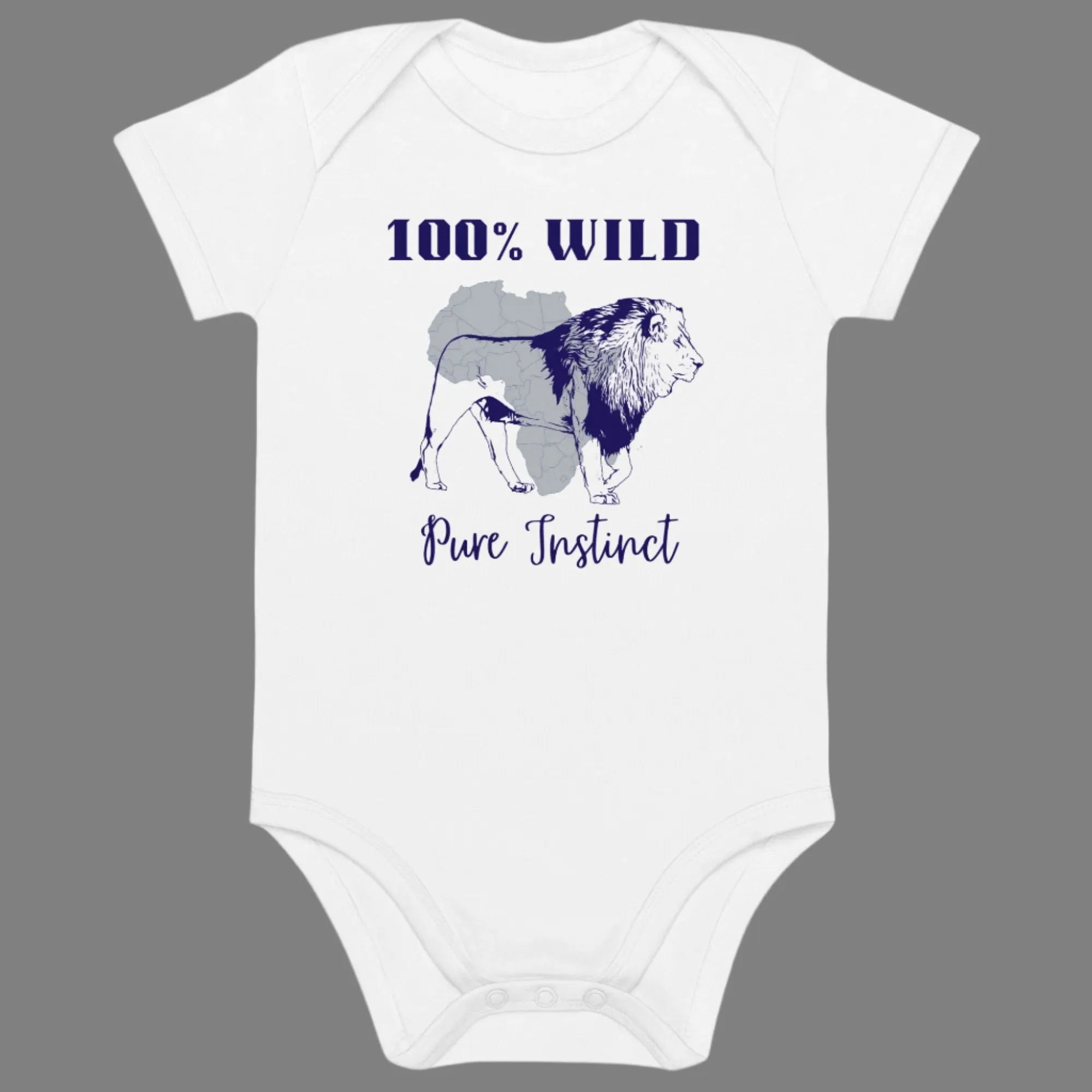 African Lion, Organic cotton newborn shortsleeved  bodysuit