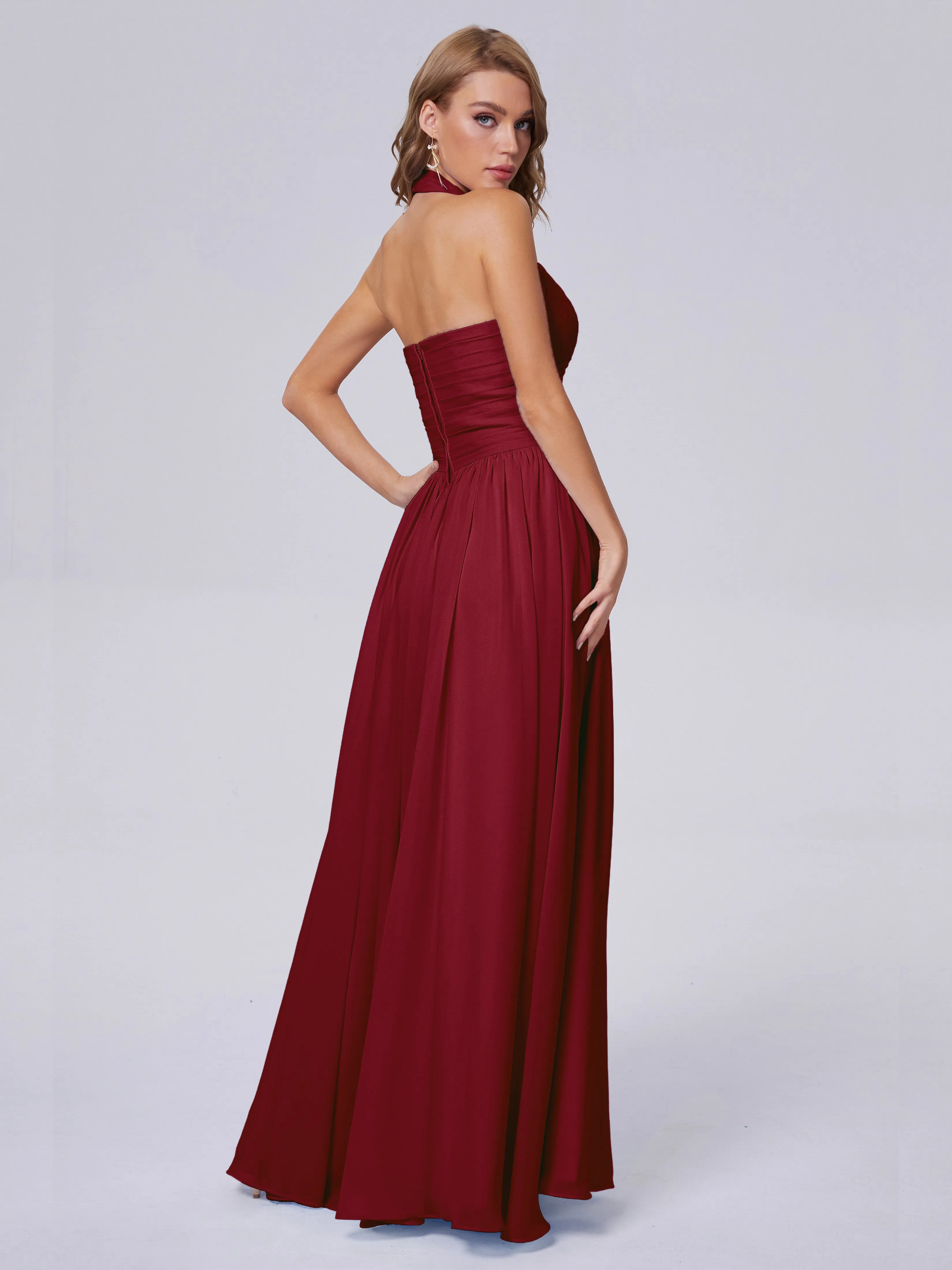 Amaya Stunning Halter Chiffon Bridesmaid Dresses