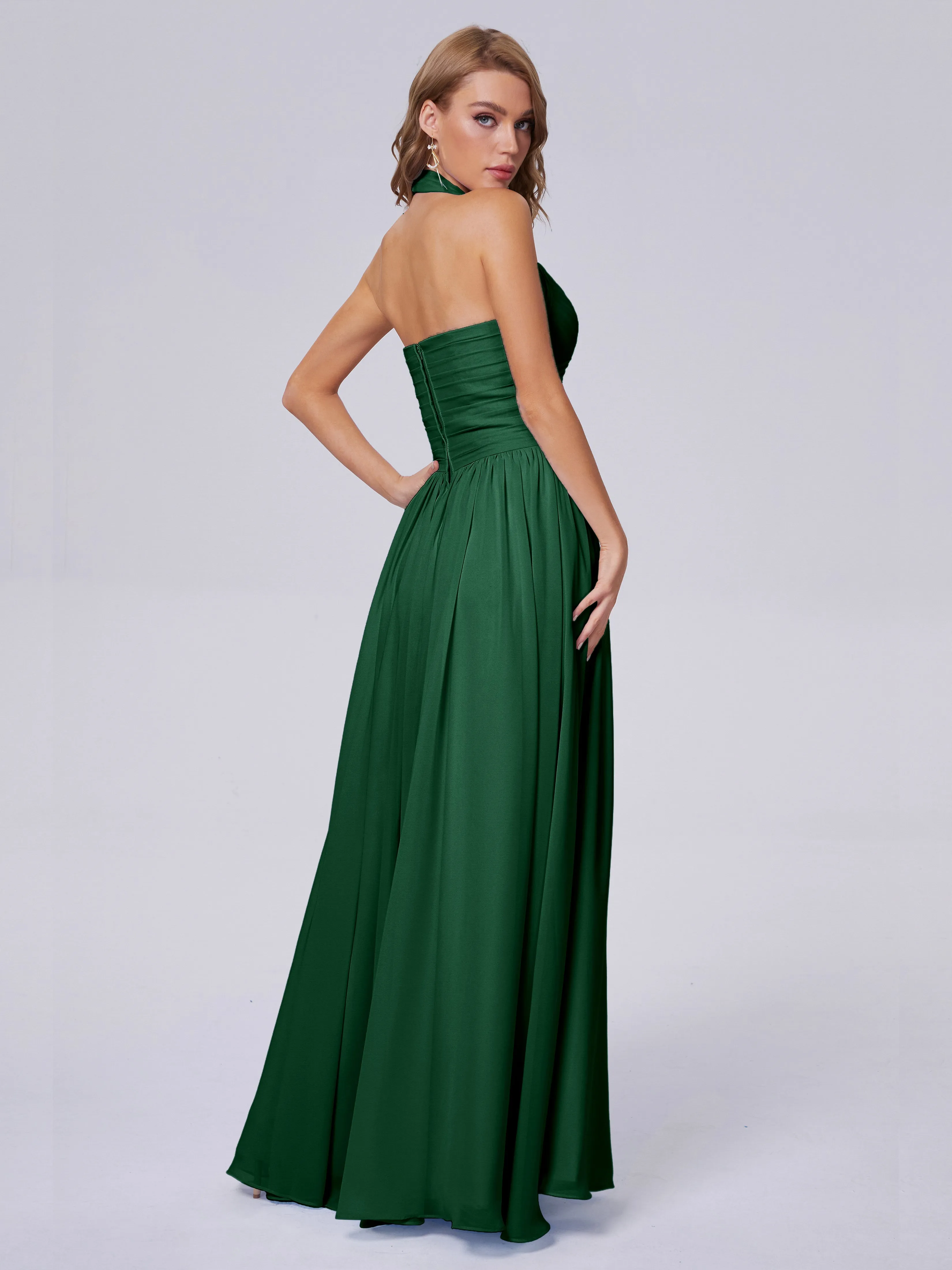 Amaya Stunning Halter Chiffon Bridesmaid Dresses