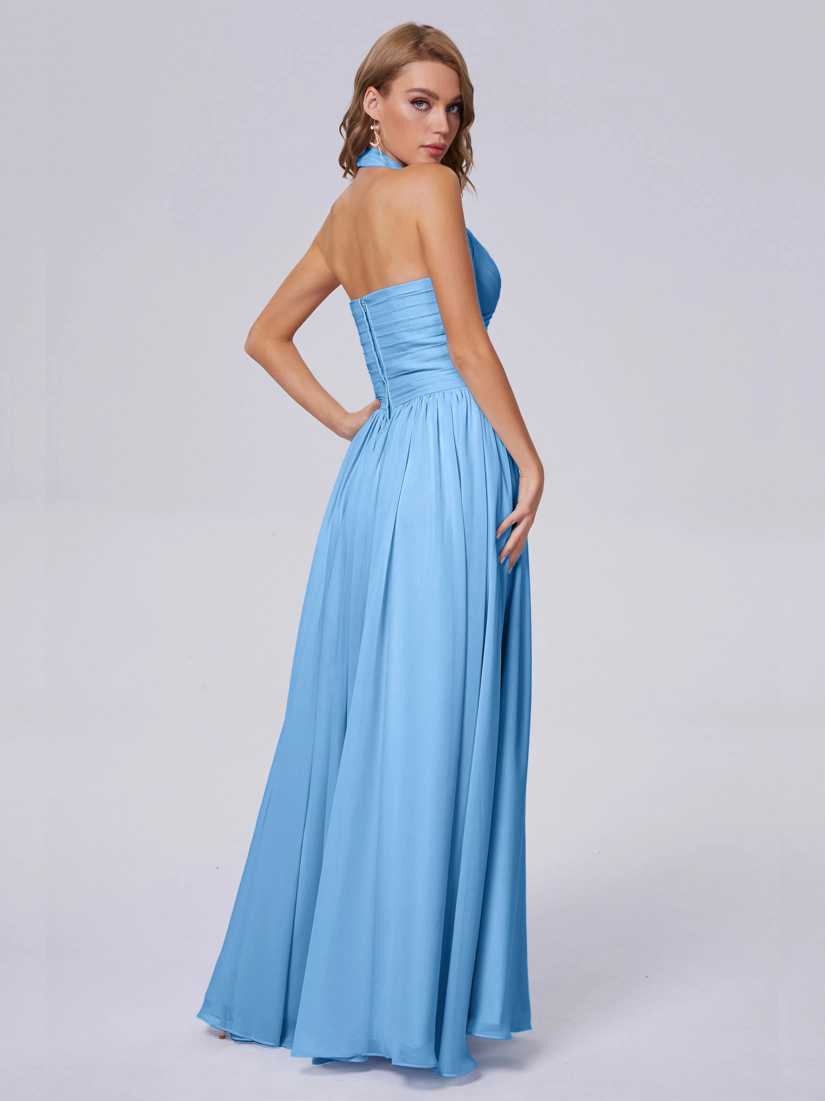 Amaya Stunning Halter Chiffon Bridesmaid Dresses