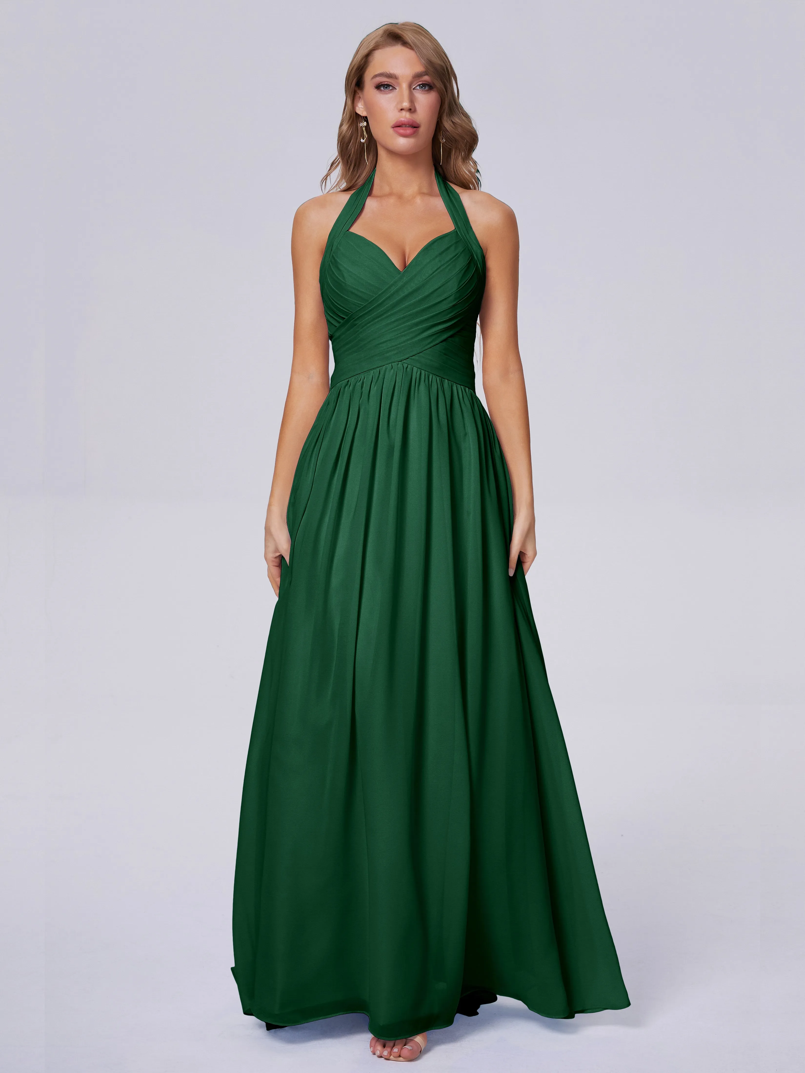 Amaya Stunning Halter Chiffon Bridesmaid Dresses