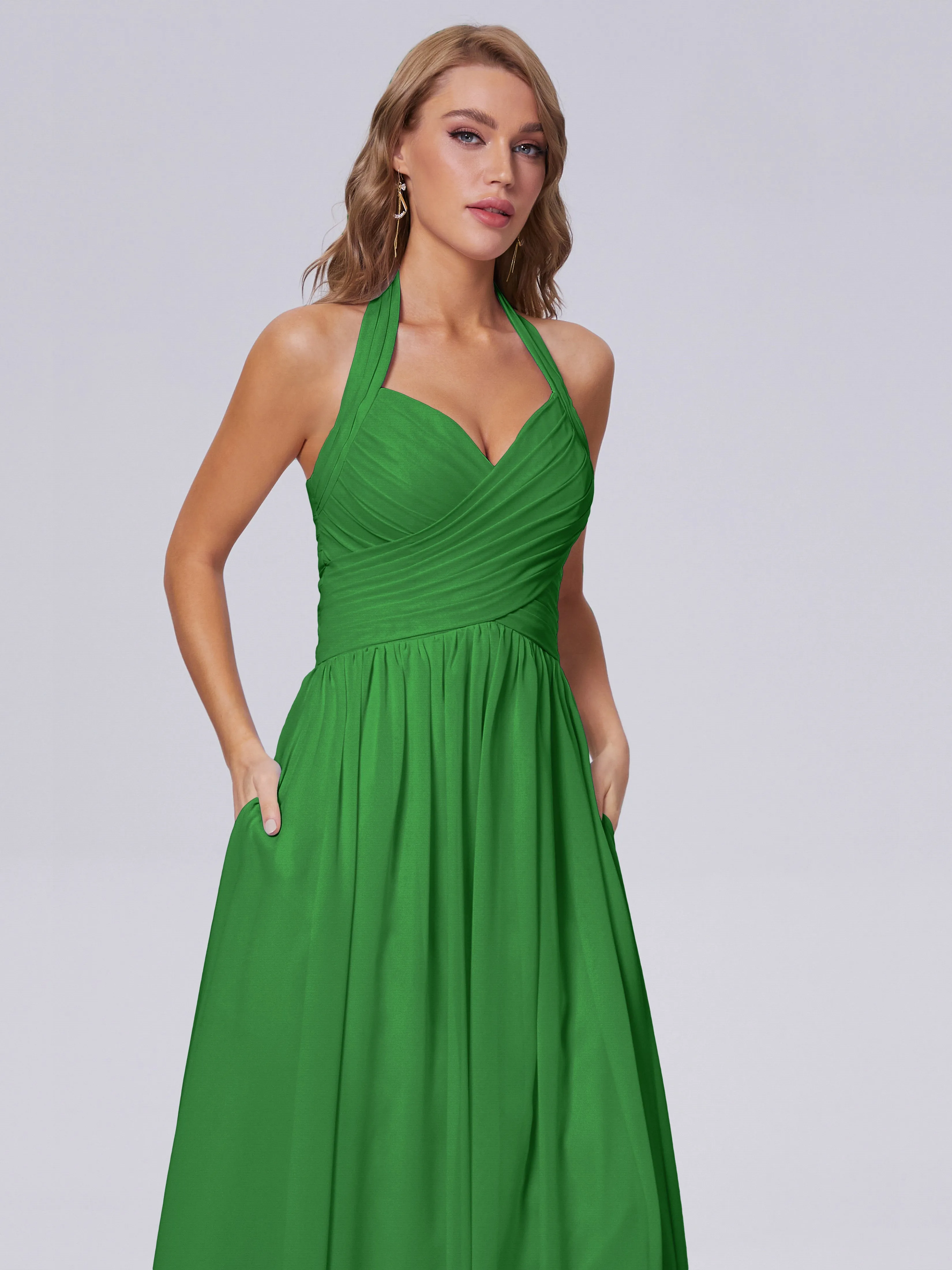 Amaya Stunning Halter Chiffon Bridesmaid Dresses