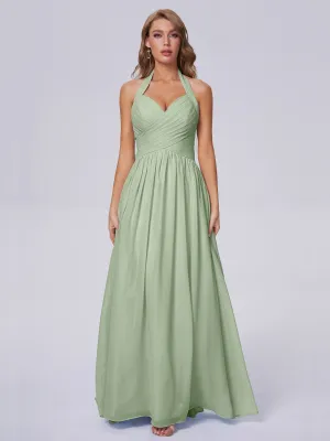 Amaya Stunning Halter Chiffon Bridesmaid Dresses