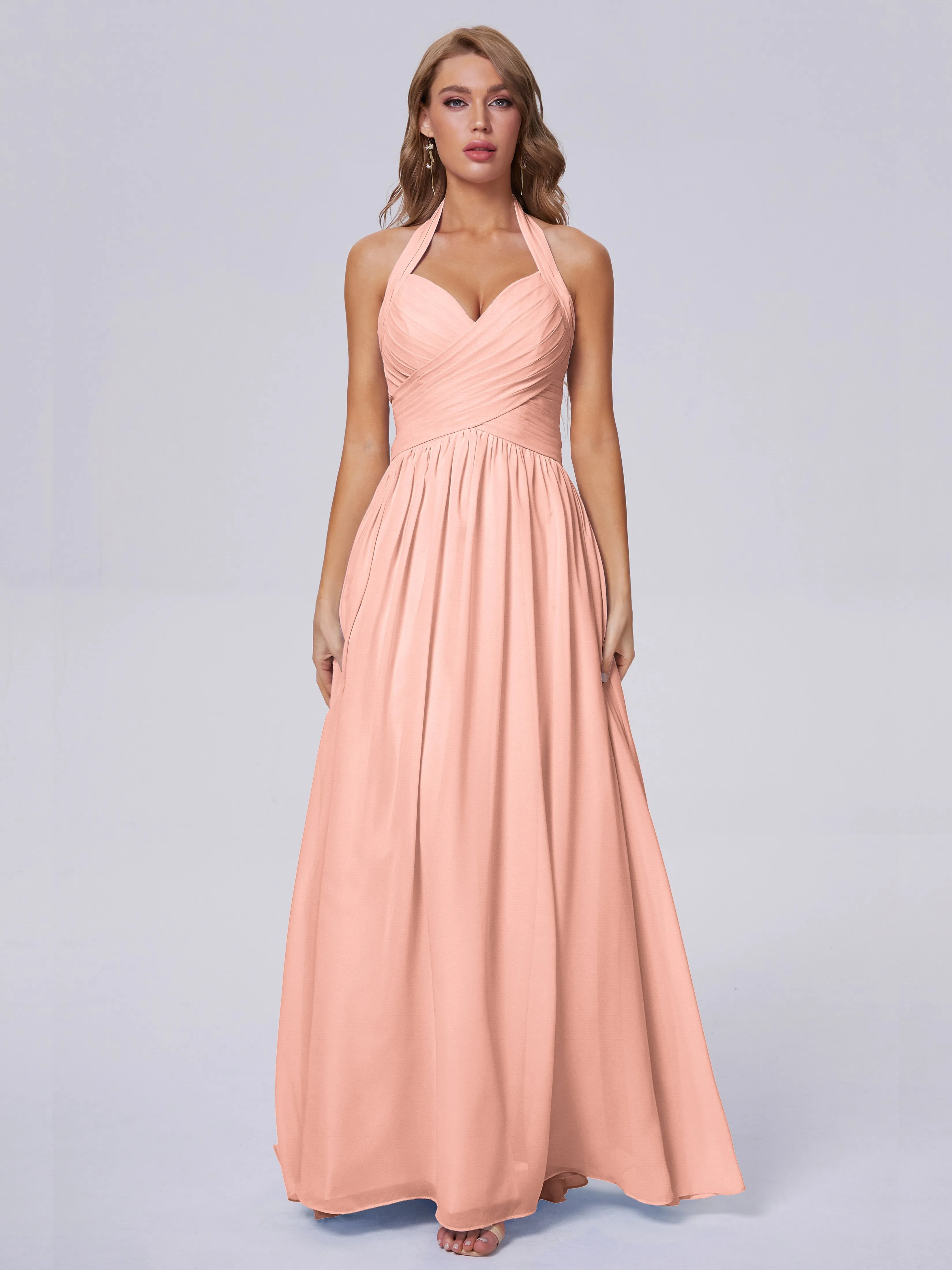 Amaya Stunning Halter Chiffon Bridesmaid Dresses