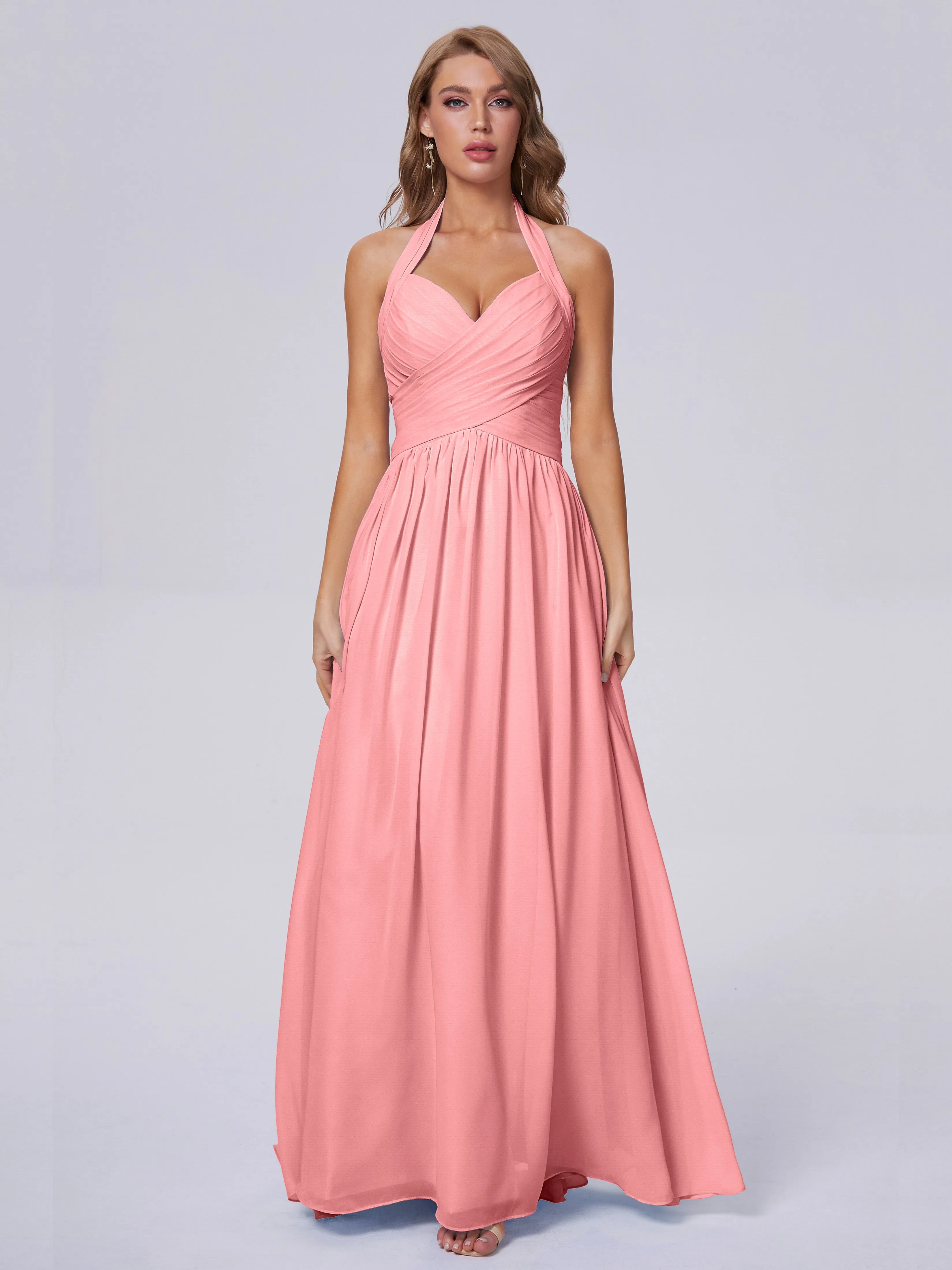 Amaya Stunning Halter Chiffon Bridesmaid Dresses