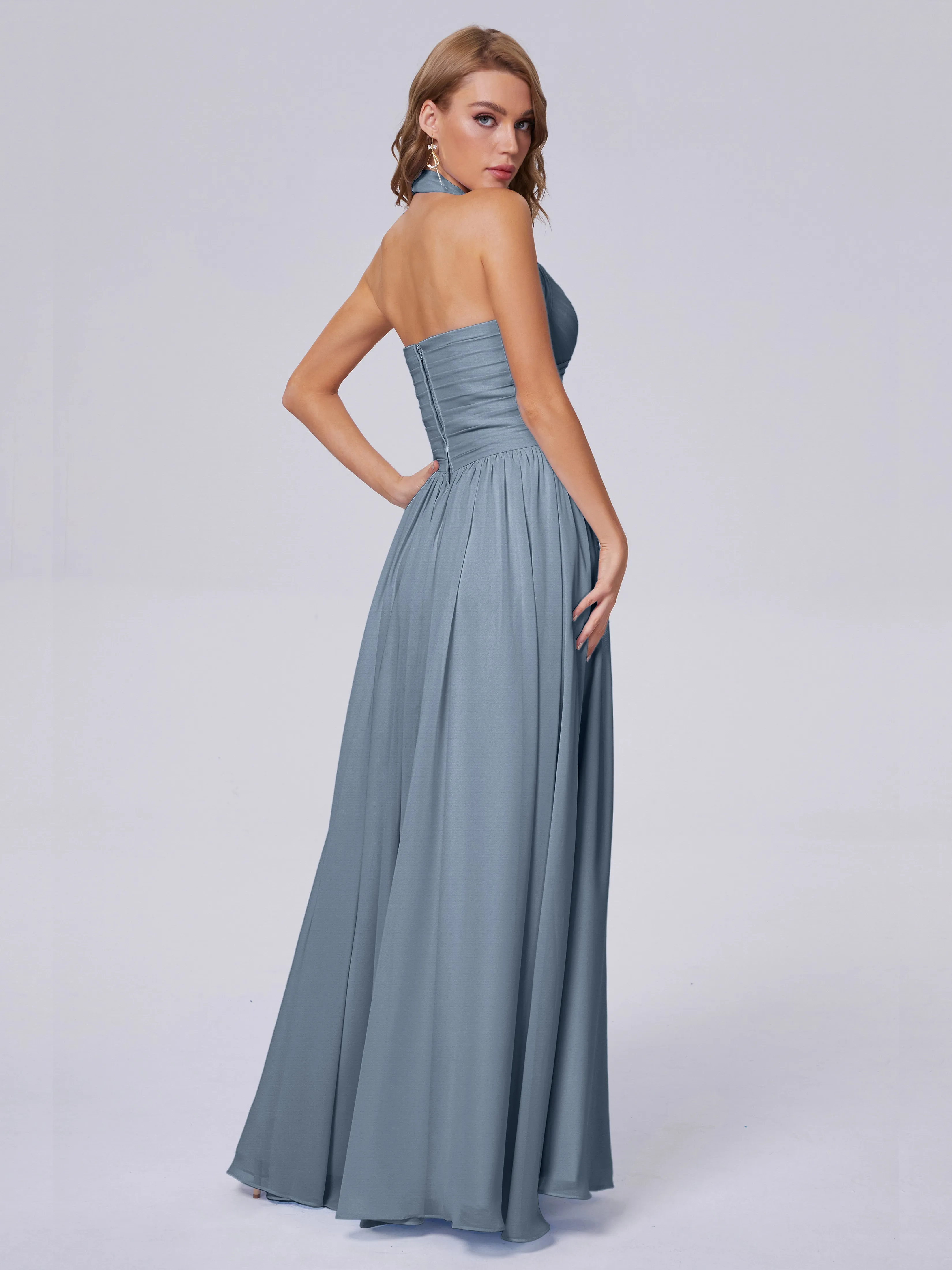 Amaya Stunning Halter Chiffon Bridesmaid Dresses