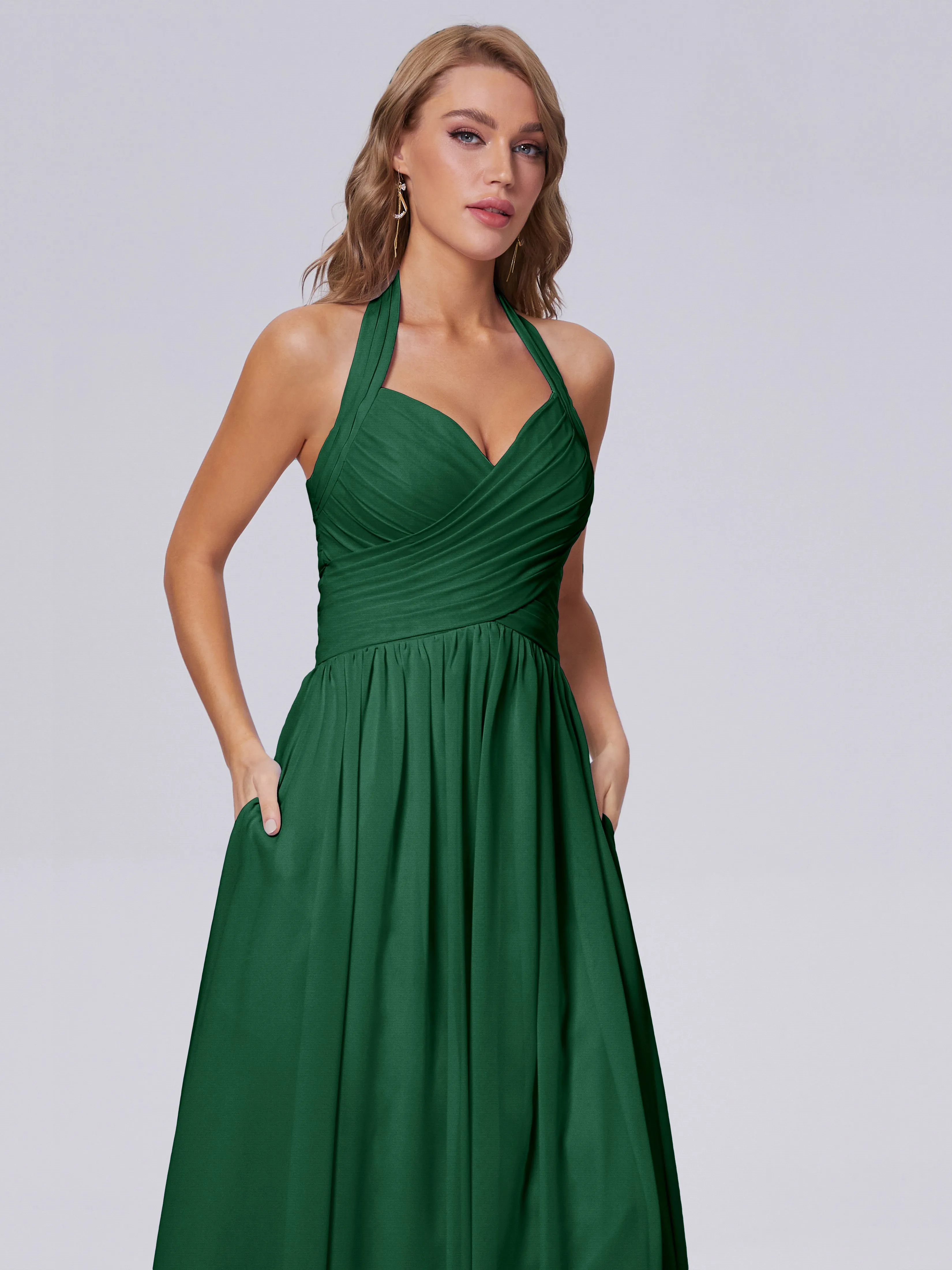 Amaya Stunning Halter Chiffon Bridesmaid Dresses