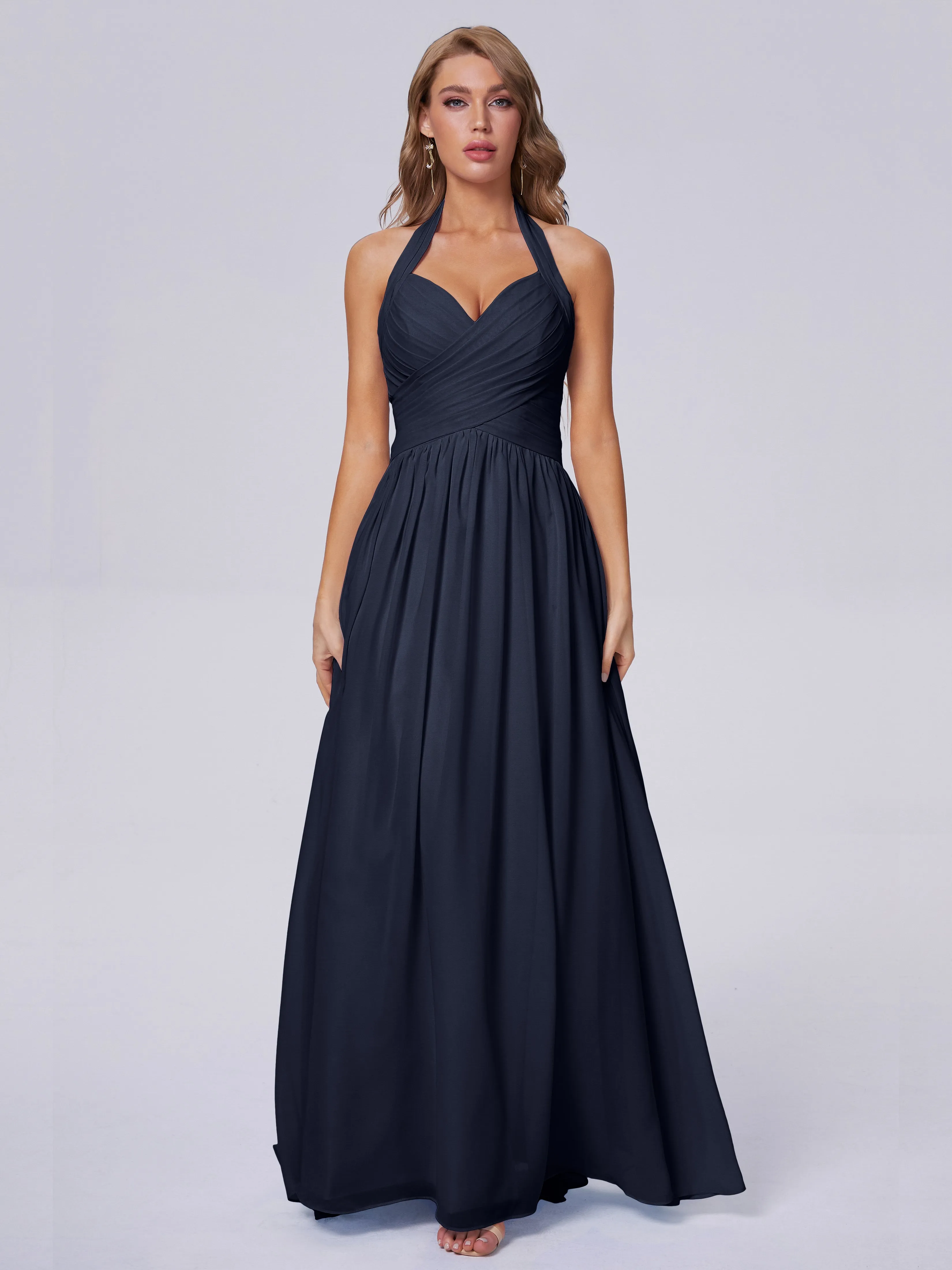 Amaya Stunning Halter Chiffon Bridesmaid Dresses