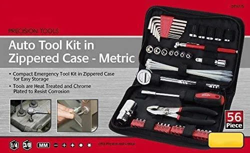 Apollo Tools DT9774 SAE Auto Tool Kit with Zippered Case, 56-Piece