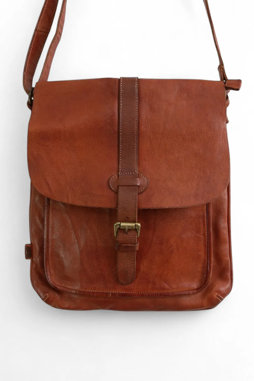 ART N' VINTAGE HUDSON BUCKLE TAN BAG