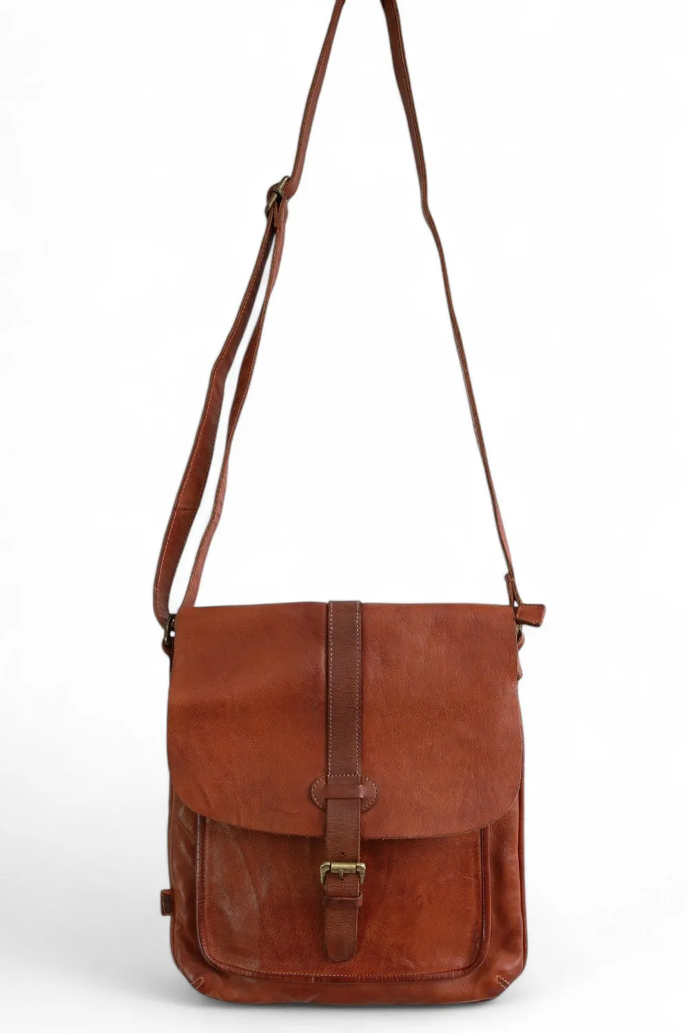 ART N' VINTAGE HUDSON BUCKLE TAN BAG