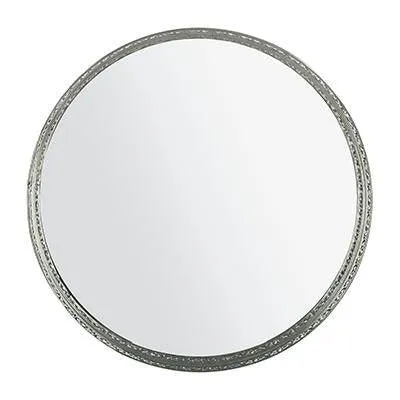 Arts Metal Mirror Tray - (25Dia cm Silver)