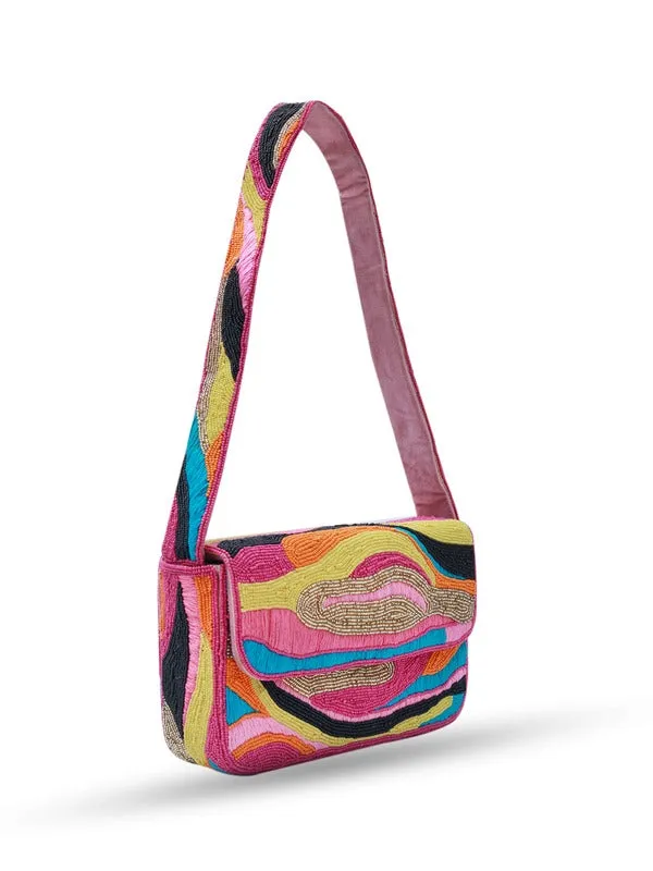 Aster Mulitcolor Baguette Bag with Handle