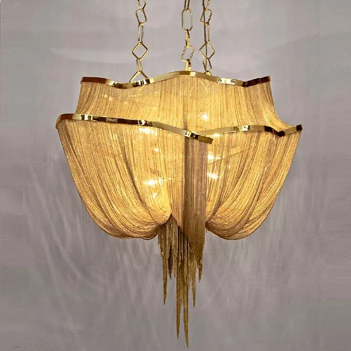 Atlantis two tier chandelier by Terzani, gold finish