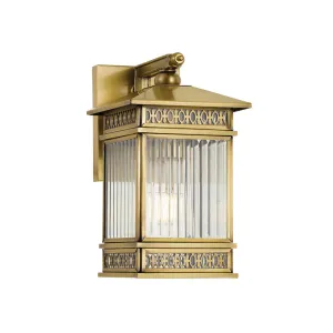 Avera 15cm Antique Brass and Reeded Glass Coach Exterior