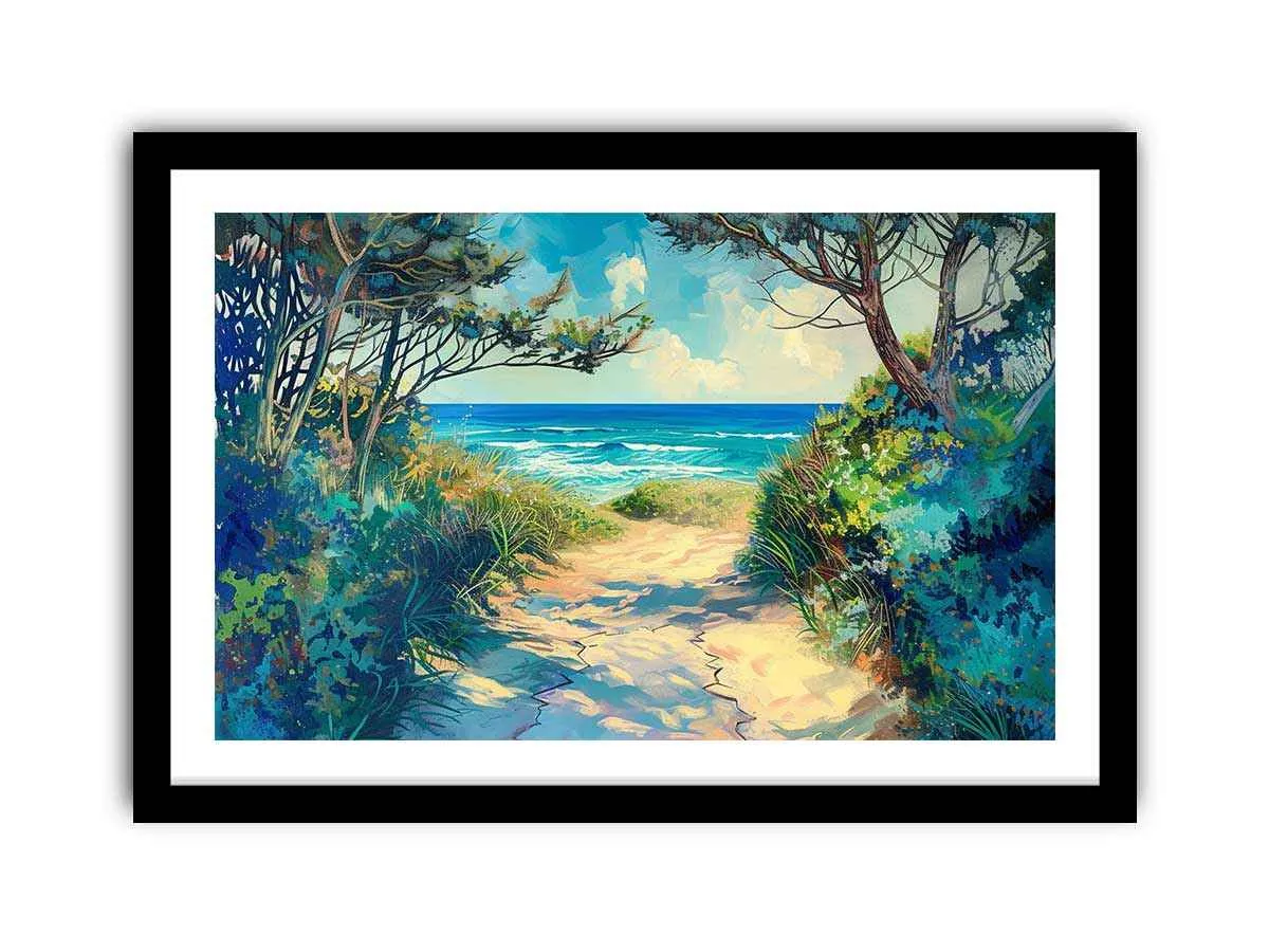 Beach Path Framed Print - High Quality, Stunning Coastal Art