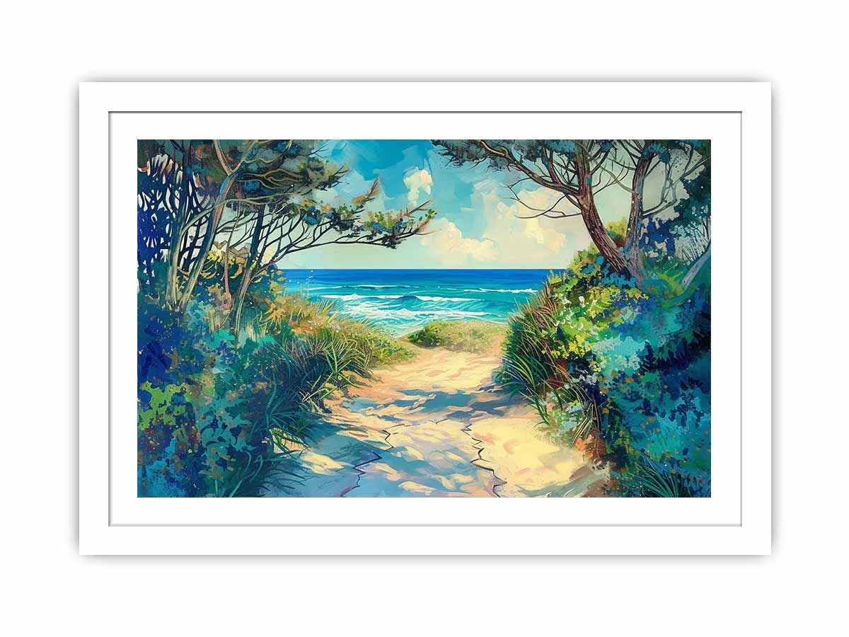 Beach Path Framed Print - High Quality, Stunning Coastal Art