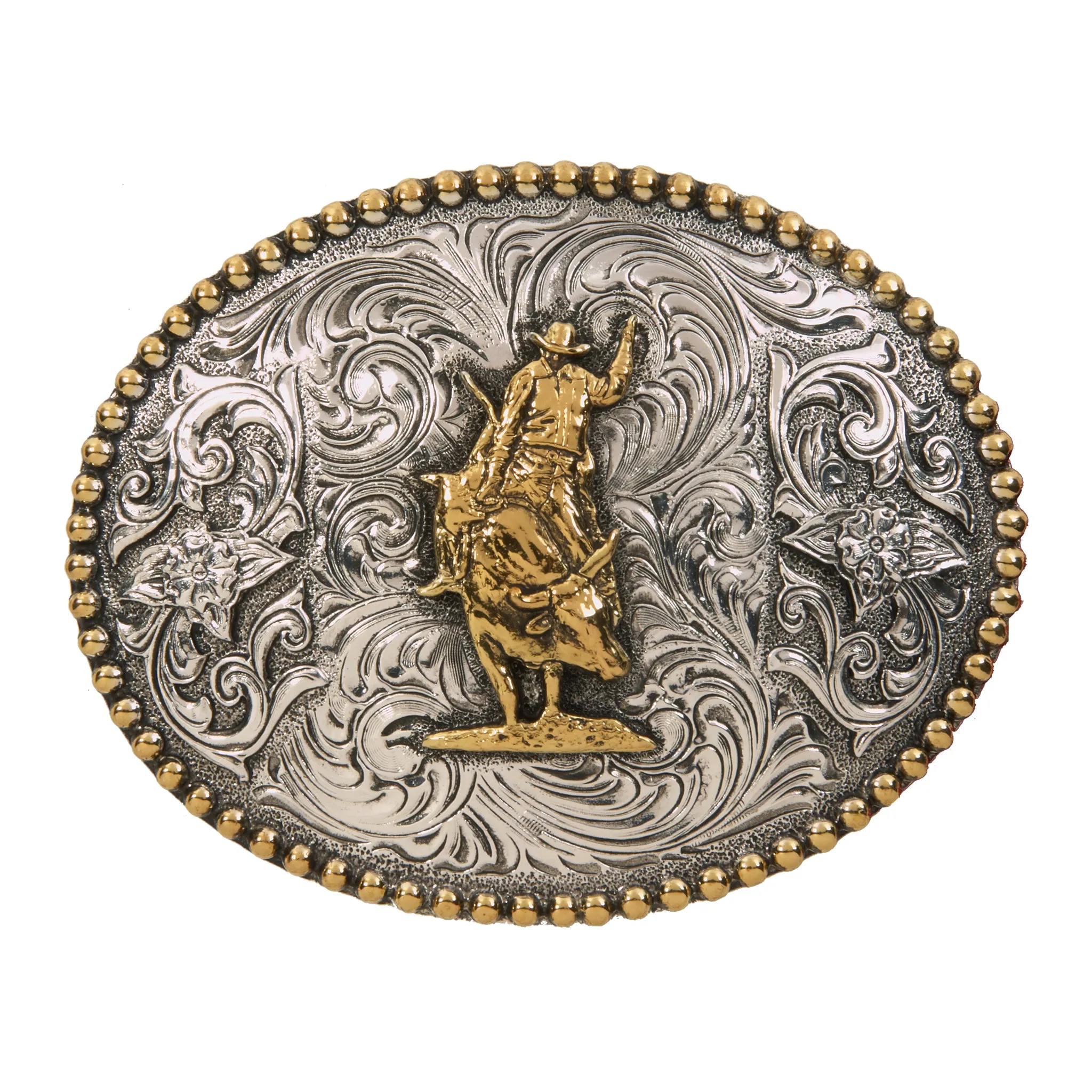 Beaded Edge Bull Rider Buckle