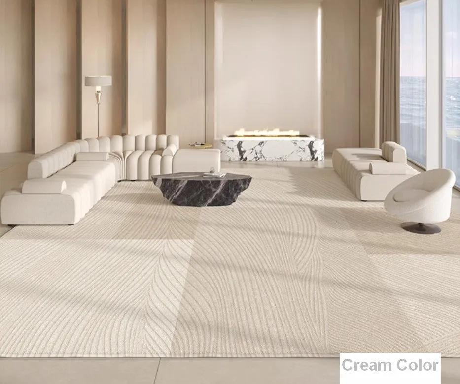 Bedroom Modern Rugs, Large Modern Rugs for Living Room, Dining Room Geometric Modern Rugs, Cream Color Contemporary Modern Rugs for Office