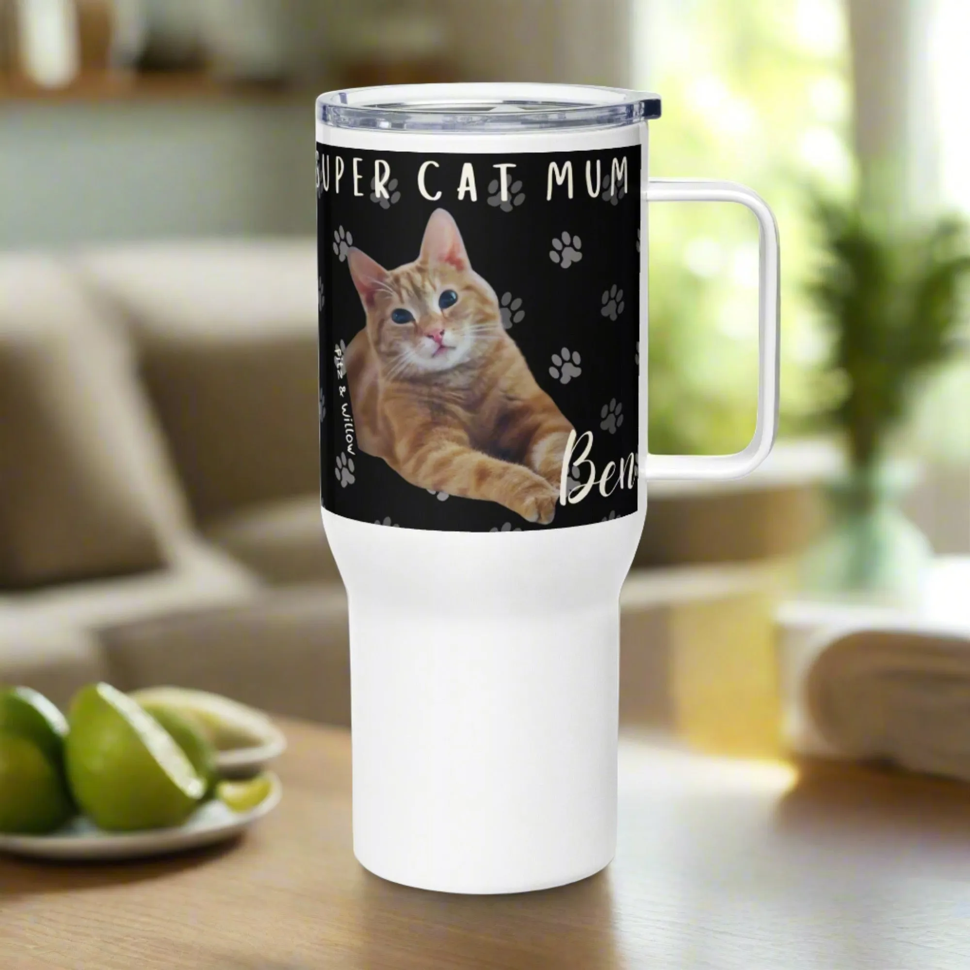 Ben The Red Cat, Travel mug with handle