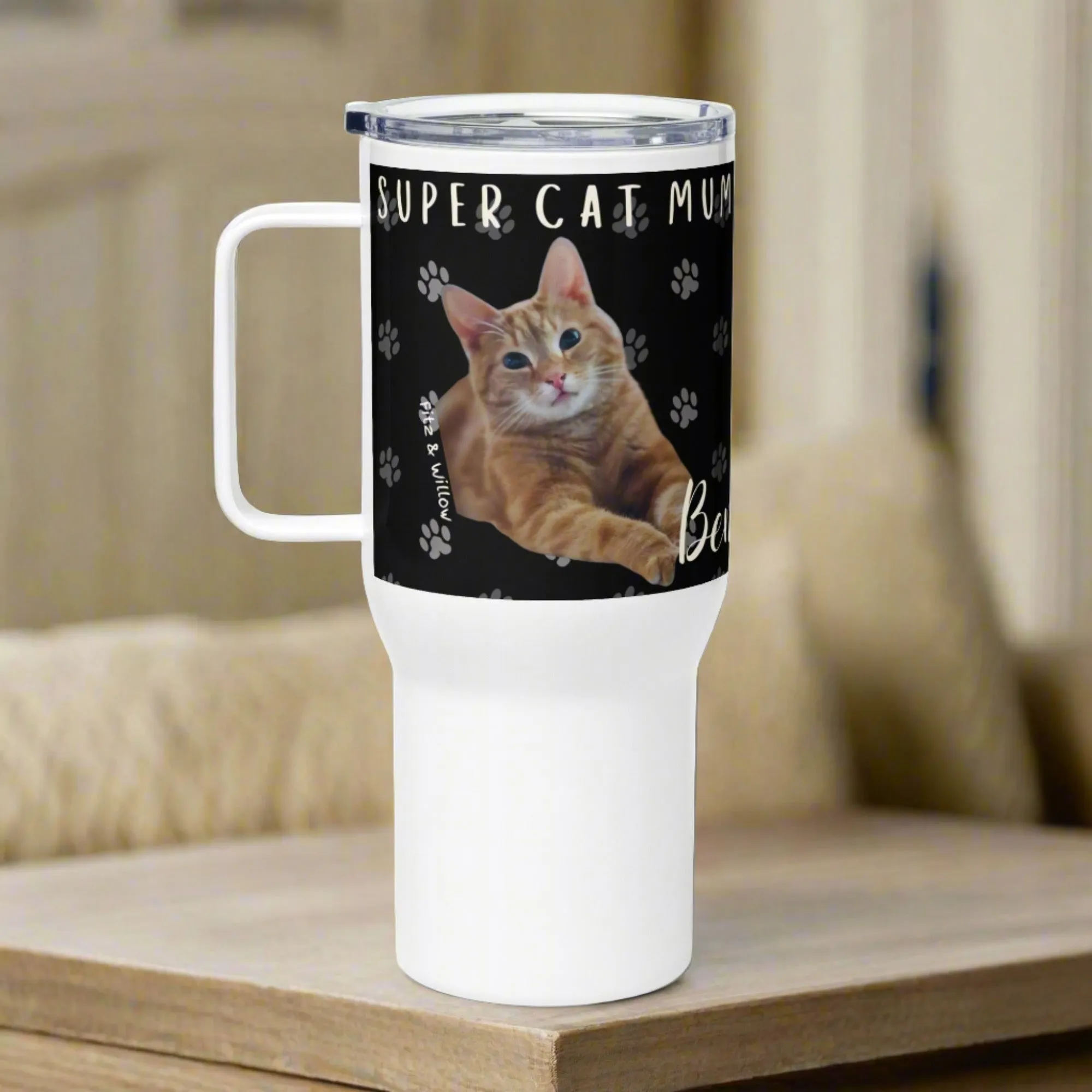 Ben The Red Cat, Travel mug with handle