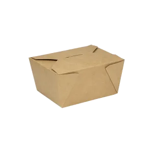 Bio Pack #1- 30 fl oz Fold-To-Go Box- Kraft - 450 Containers Per Case