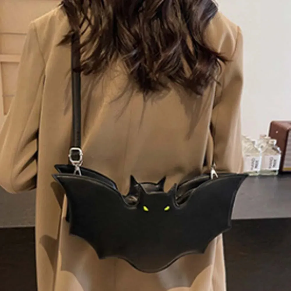 Black Bat PU Leather Shoulder Bag