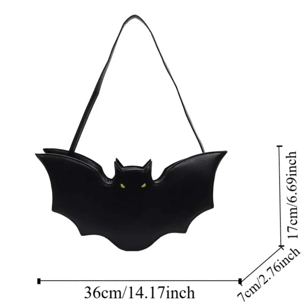 Black Bat PU Leather Shoulder Bag