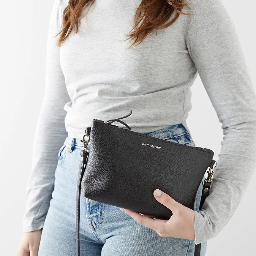 Black Leather Crossbody Bag