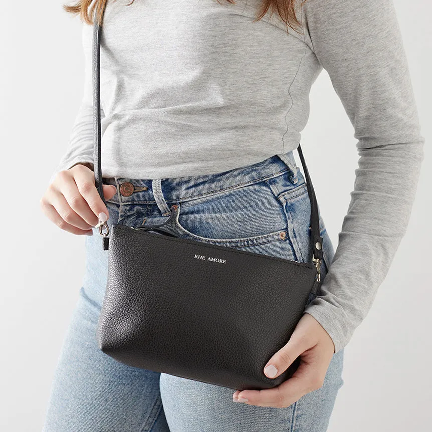 Black Leather Crossbody Bag