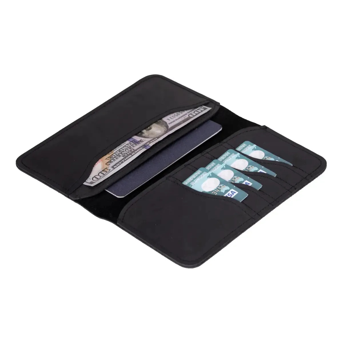 Black Leather Passport Holder