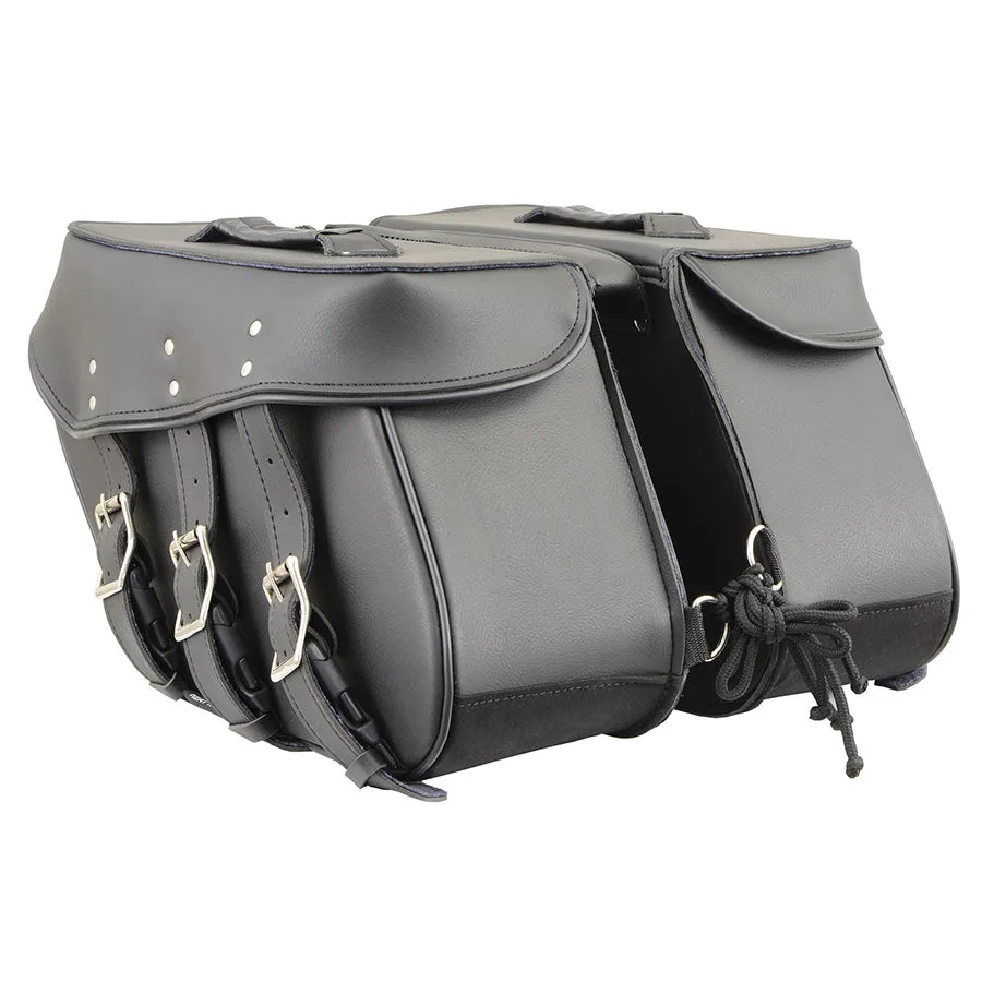 Black PVC Zip Off Medium Motorcycle Saddlebag