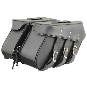 Black PVC Zip Off Medium Motorcycle Saddlebag