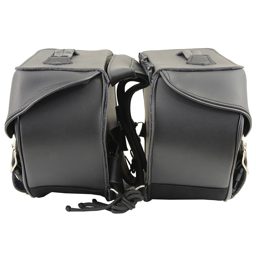 Black PVC Zip Off Medium Motorcycle Saddlebag