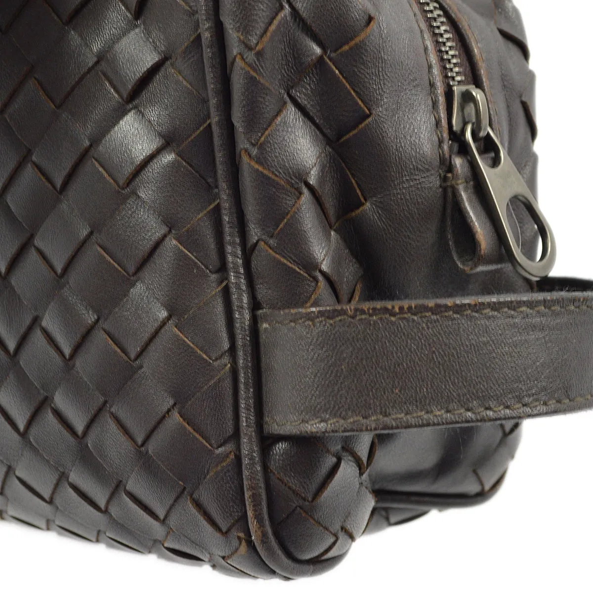 Bottega Veneta Brown Intrecciato Pouch Clutch Bag